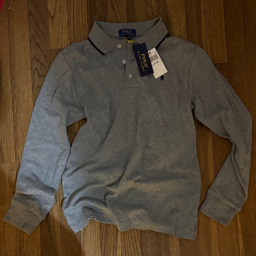 Polo by Ralph Lauren Gray Kids Long Sleeve Polo Shirt